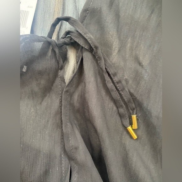 BLEU BY ROD BEATTIE Women Black Caftan Cover-Up Tassel Trim One Size Fit All NWT - Picture 5 of 8